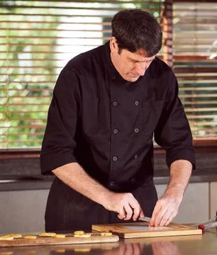 Restaurant hotel private chef preparing making canapes starters snacks Stock Photos