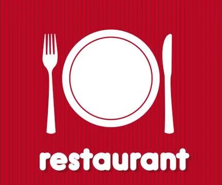 Restaurant icon over red background. vector illustration Ilustração Stock