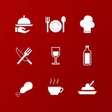 Restaurant icon pack Stock Illustration