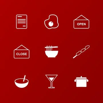 Restaurant icon pack vector Stock Illustration