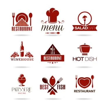 Restaurant icon set Stock Illustration
