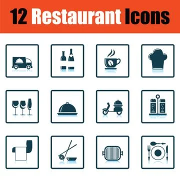 Restaurant icon set Stock Illustration