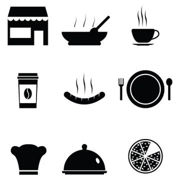 Restaurant icon set Stock Illustration