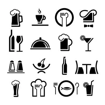 Restaurant icon set Stock Illustration