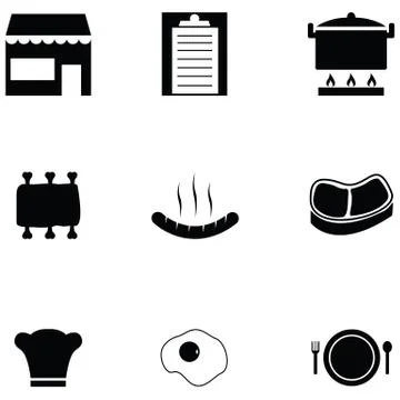 Restaurant icon set Stock Illustration