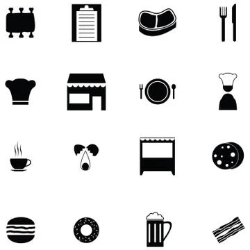 Restaurant icon set Illustrazione stock