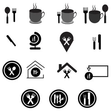 Restaurant Icon Set Stock Illustration