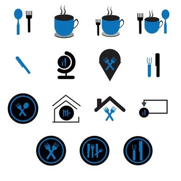 Restaurant Icon Set Stock Illustration