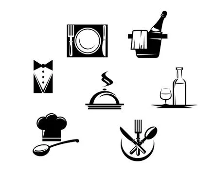 Restaurant icons and menu elements Illustrazione stock