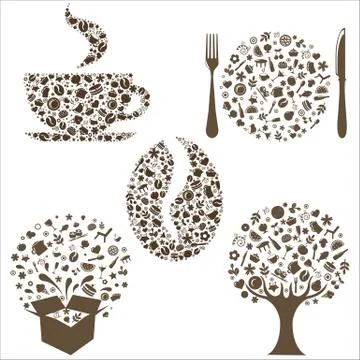 Restaurant icons Stock Illustration