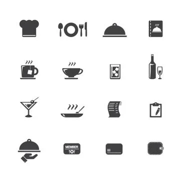 Restaurant icons Illustrazione stock