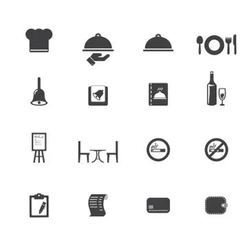 Restaurant icons Stock Illustration