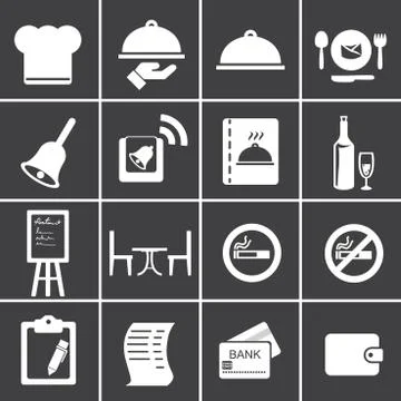Restaurant icons Illustrazione stock