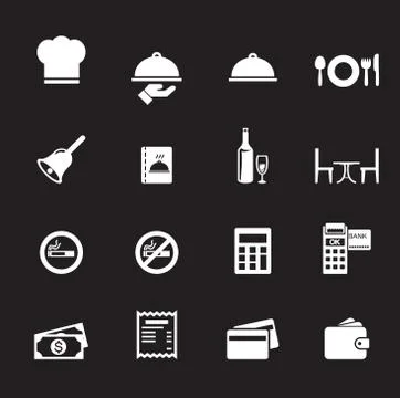Restaurant icons Stock Illustration