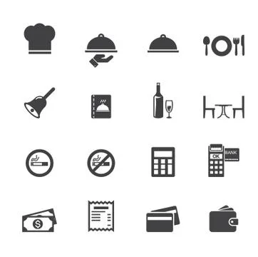 Restaurant icons Stock Illustration