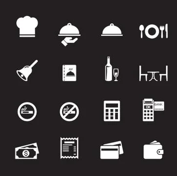 Restaurant icons Stock Illustration
