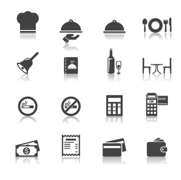 Restaurant icons Illustrazione stock
