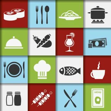 Restaurant icons Stock Illustration