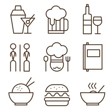 Restaurant icons Stock Illustration