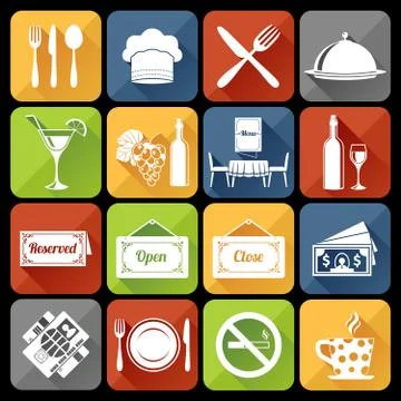 Restaurant Icons Set Illustrazione stock