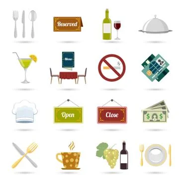Restaurant icons set イラスト素材
