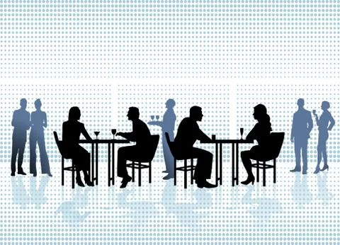 In the Restaurant Stock Illustration