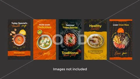 Restaurant Instagram Stories PSD Template