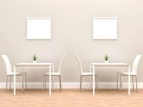 Restaurant interior with Blank Frame Stock Illustration