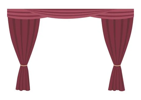 Restaurant interior design element for cartoon scene. Red cloth. Empty Stock Illustration