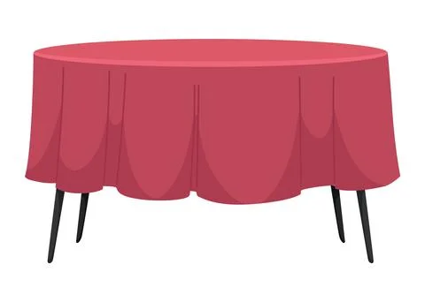 Restaurant interior design element for cartoon scene. Red table. Empty Stock Illustration