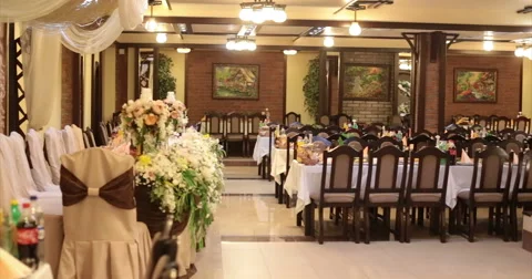 Restaurant. Interior. Video stock 51448001