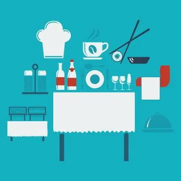 Restaurant interior Stock Illustration