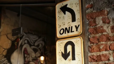 Restaurant-interiors-design-traffic-signs Stock Footage 84933763