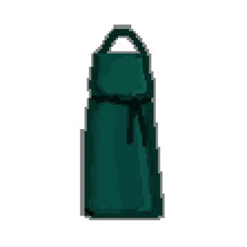 Restaurant kitchen apron pixel art vector illustration Stock Illustration