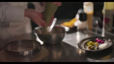 Restaurant Kitchen. Chef Is Cooking. 스톡 동영상 275591859