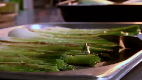 Restaurant Kitchen Greens On Stock Footage 135847213