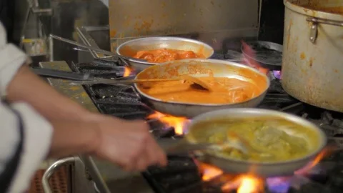 Restaurant Kitchen in India ungraded Stock Footage