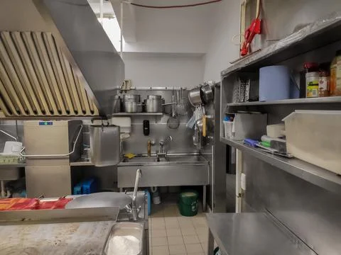 Restaurant Kitchen Scene Stock-Fotos