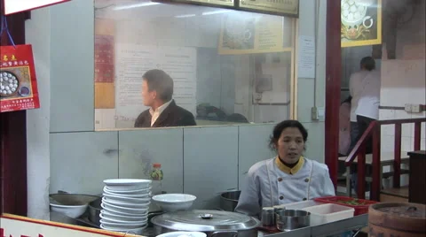 Restaurant kitchen, Shanghai, China Video stock 57399358