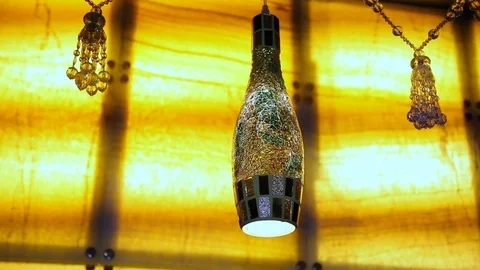 Restaurant lighting design. The interior design of the restaurant. Stock Footage 102172141