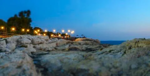 Restaurant lights in the evening Stock Photos