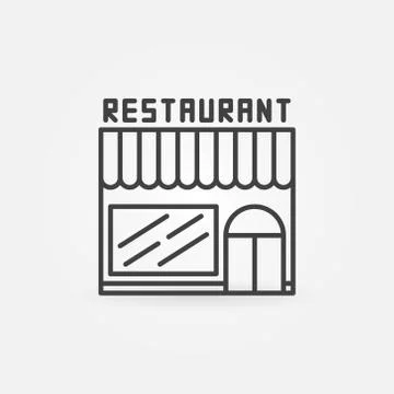 Restaurant linear building icon Ilustración de archivo