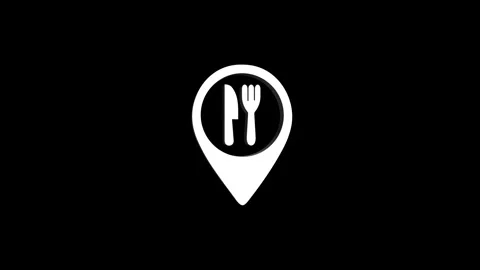 Restaurant location 3d pin map rotating animation spinning in background Stock Footage 313513785