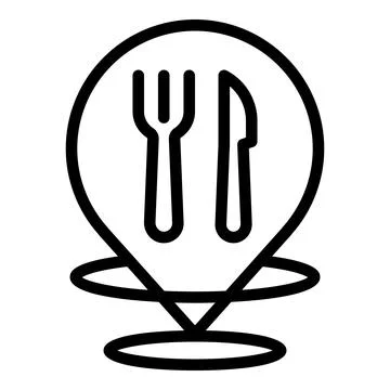 Restaurant location icon outline vector. Meal lunch Ilustración de archivo