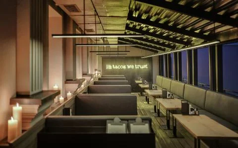 Restaurant in loft style Stock-Fotos