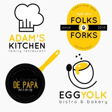 Restaurant logo collection Stock Illustration