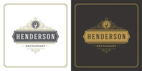 Restaurant logo design vector illustration wine stemware silhouette good fo.. Stock Illustration