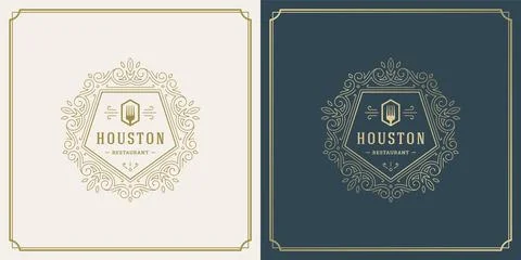 Restaurant logo design vector illustration fork silhouette Illustrazione stock