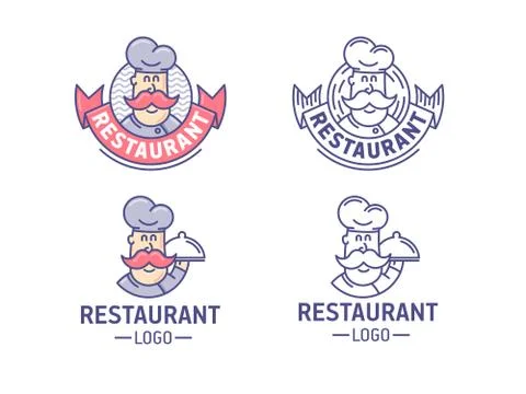 Restaurant logo set Stock Illustration