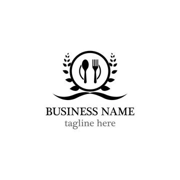 Restaurant logo template Stock Illustration